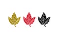 Ash leaf icon set Royalty Free Stock Photo